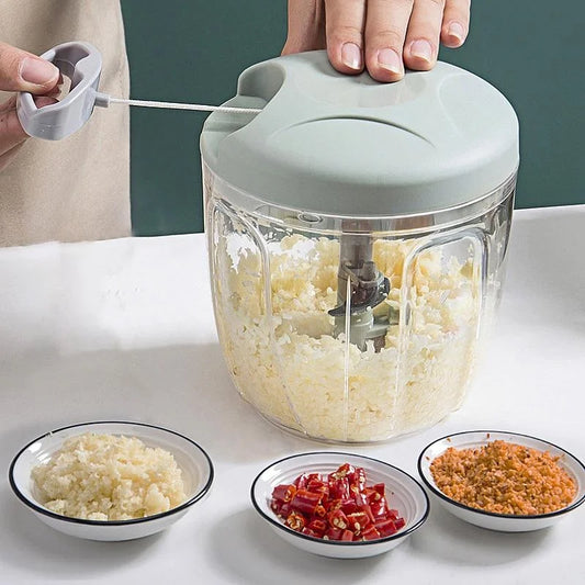 Manual Vegetable Chopper & Garlic Press - 500/900ML Multi - Function Food Processor