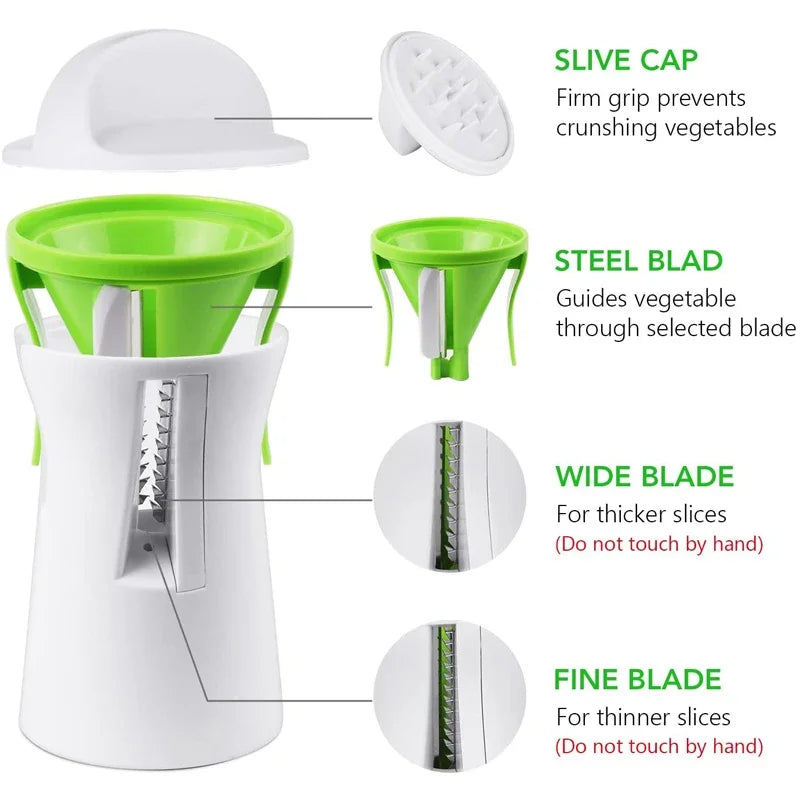 Heavy Duty Vegetable Spiralizer Slicer - Spiral Cutter for Zucchini, Pasta & Spaghetti Maker